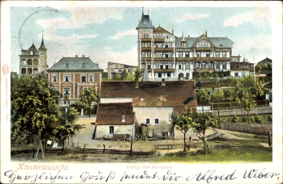Ak Bad Klosterlausnitz in Thüringen, Farbenfrohe Ansicht, Kurhaus, ländliche Umgebung, Alfred Web