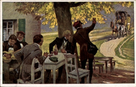 Lied Künstler Ak Hey, Paul, Was kommt dort von der Höh, Volksliederkarte Nr. 33