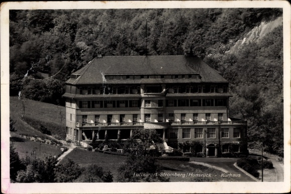 Postcard Stromberg im Hunsrück, The Kurhaus with surroundings, porch