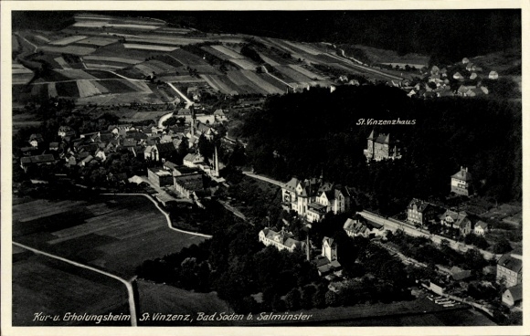 Ak Bad Soden Salmünster in het Kinzigtal Hessen, luchtfoto van het recreatiehuis St. Vinzenz
