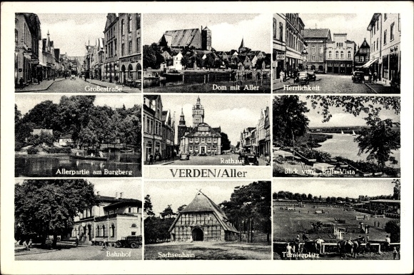 Ak Verden aan de Aller, Great Street, Glory, Bella Vista, Sachsenhain, Toernooiterrein, Treinstation