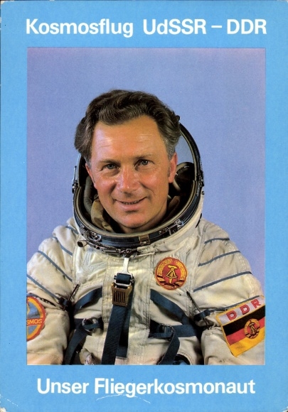 Postcard Joint Space Flight USSR and GDR, Pilot Cosmonaut Sigmund Jähn