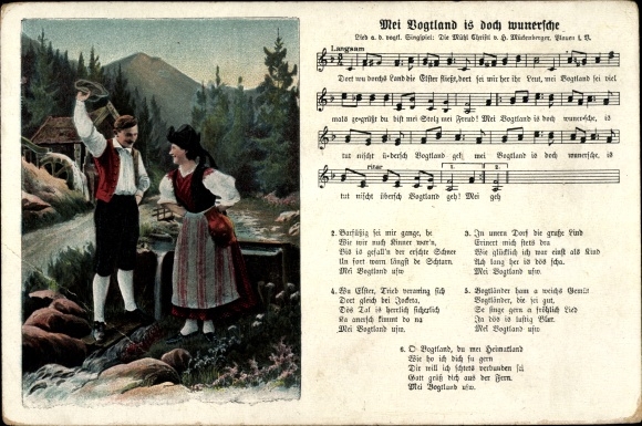 liedje Ak Mei Vogtland is prachtig, Hilmar Mückenberger, traditionele klederdracht