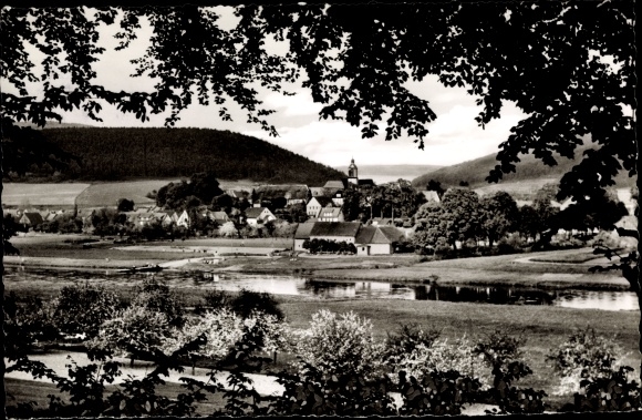 Postcard Lippoldsberg Bodenfelde in Lower Saxony, view of the town