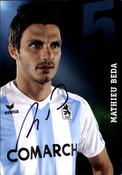 Autogrammkarte Fußballer Mathieu Beda, TSV 1860 München, Autogramm