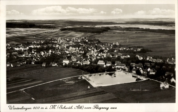 Ak Winterlingen Schwäbische Alb, Luftaufnahme von  800 m ü. M., Schwäbische Alb