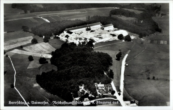 Postcard Herrsching am Ammersee, aerial photograph
