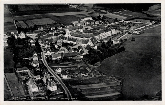 Postcard Kaisheim in Schwaben, aerial photograph