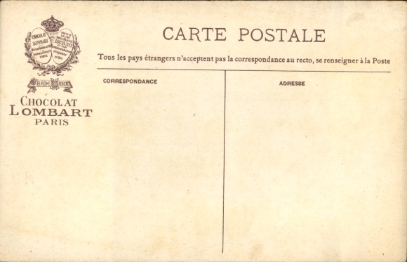 Song Postcard God save the King, advertisement, Chocolat Lombart