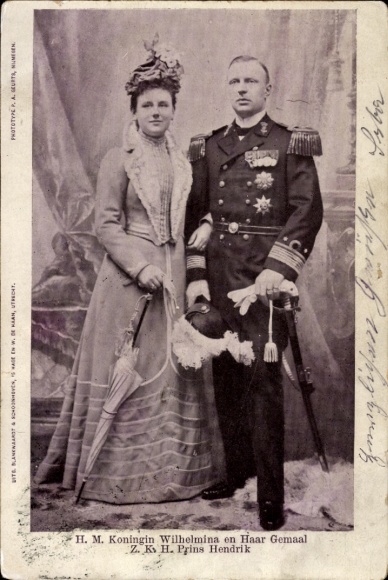 Ak Königin Wilhelmina der Niederlande, Prinz Hendrik der Niederlande, Portrait