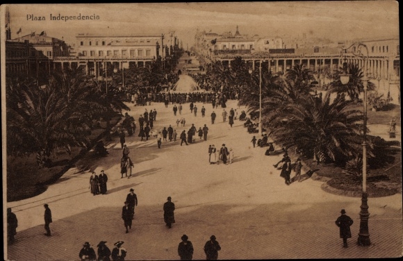Postcard Montevideo Uruguay, Independence Square