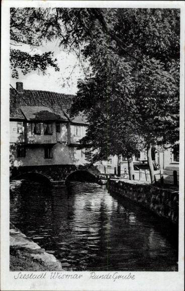 Postcard Hansestadt Wismar, Runde Grube