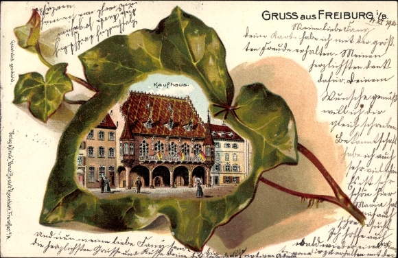 Embossed ivy leaf Chromo-Litho Freiburg im Breisgau Baden Württemberg, department store