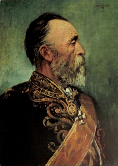 Artysta KP Generalny dyrektor poczty Heinrich von Stephan, portret, widok z boku