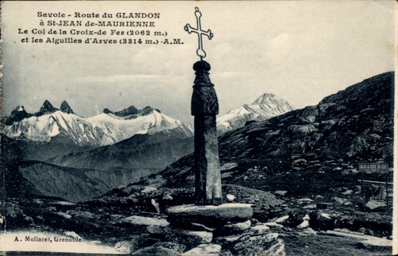 Ak Saint Colomban des Villards Savoie, weg naar Glandon, oversteken