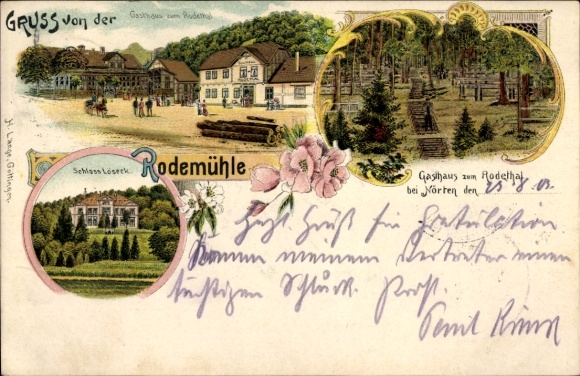 litho Rodemühle Hemsloh in Nedersaksen, Gasthaus zum Rodetal