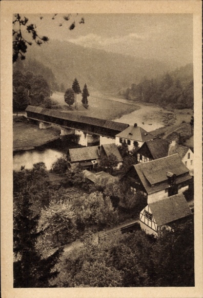 KP Saalburg Ebersdorf w Turyngii, 500-letni zadaszony drewniany most, WHW