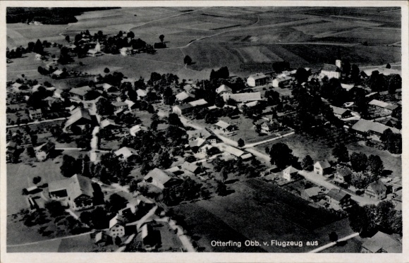 Postcard Otterfing in Upper Bavaria, aerial photograph