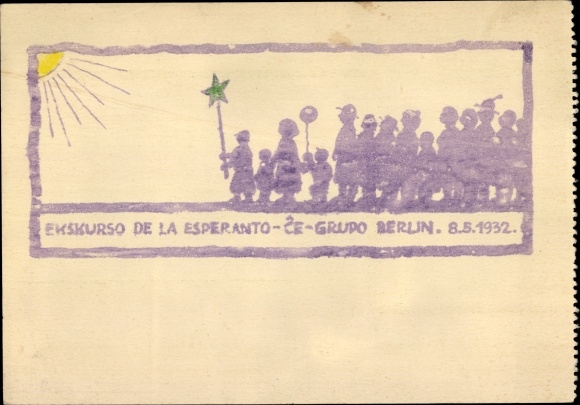 Postcard Berlin, Excursion de Esperanto ce Grupo Berlin 1932