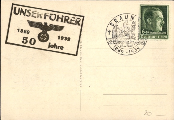 Postcard Führer and Reich Chancellor Adolf Hitler, the creator of the Greater German Reich