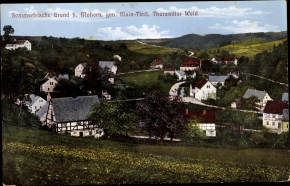 Ansichtkaart Grund Mohorn Wilsdruff Sachsen, genaamd Klein-Tirol, Tharandter Forest, Panorama