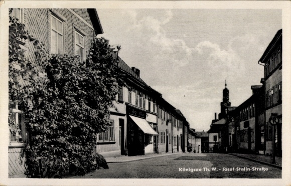 Postcard Königsee in Thuringia, Josef-Stalin-Straße