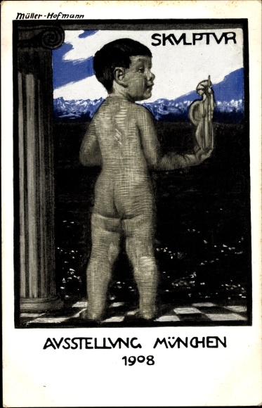 Artist PC Müller Hofmann, Munich, exhibition 1908, sculpture