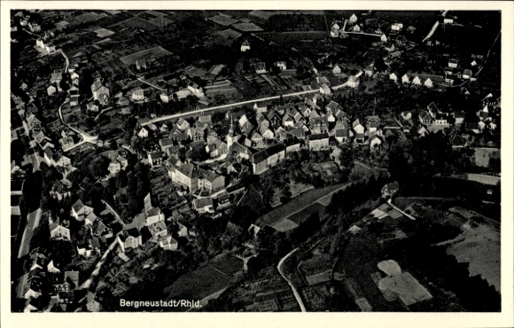 Postcard Bergneustadt in the Bergisches Land, aerial photograph