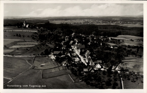 Postcard Hohenberg, aerial photograph