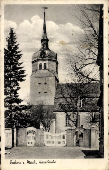 Postcard Dahme in der Mark, main church