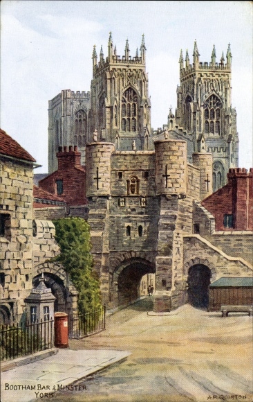 Artist PC Quinton, York Yorkshire England, Bootham Bar and Minster