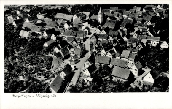 Ak Oberjettingen Jettingen Baden Württemberg, Luftaufnahme