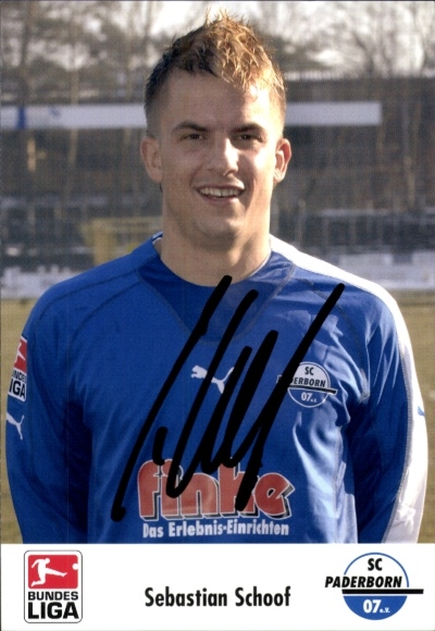 Autograph card footballer Sebastian Schoof, SC Paderborn 07, autograph