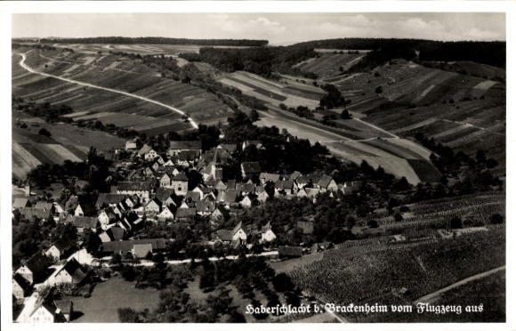 Postcard Haberschlacht Brackenheim an der Zaber Württemberg, aerial photograph
