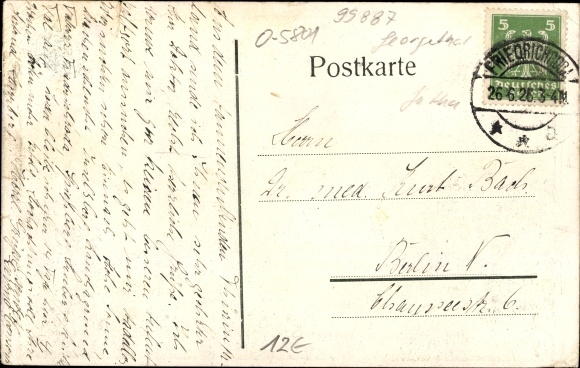 Postcard Engelsbach Leinatal in Thuringia, the lower part of the village with Villa Pope, view from the Ziegelberg