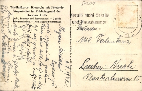 Postcard Dresden Klotzsche Königswald