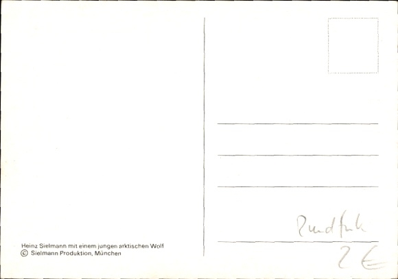 Postcard actor Heinz Sielmann, portrait with puppy, autograph