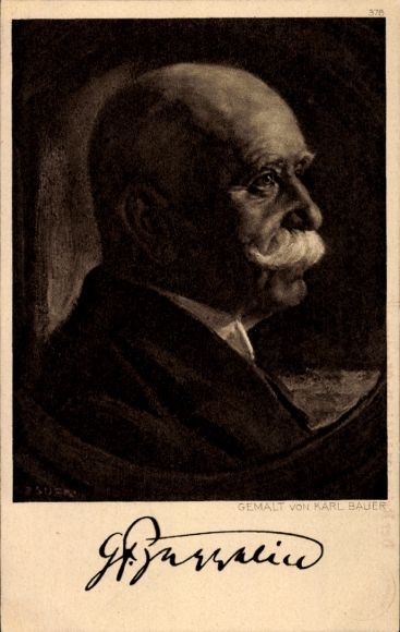 Artist Postcard Bauer, Karl, Ferdinand Graf von Zeppelin, portrait