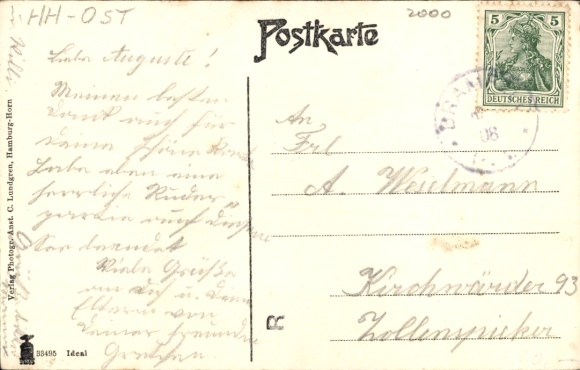 Postcard Hamburg Wandsbek Bramfeld, Restaurant Seehof
