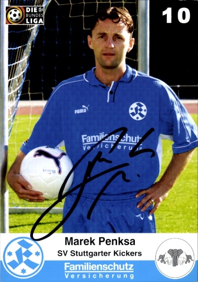 Autograph card footballer Marek Penksa, Stuttgarter Kickers, autograph