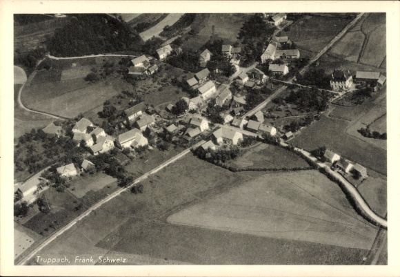 Ak Truppach Mistelgau Oberfranken, Fliegeraufnahme
