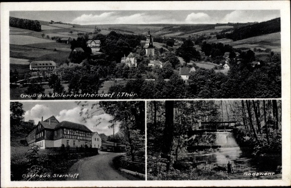 Ak Unterrenthendorf Renthendorf in Thüringen, Starkloffsche Gastwirtschaft, Rodawehr