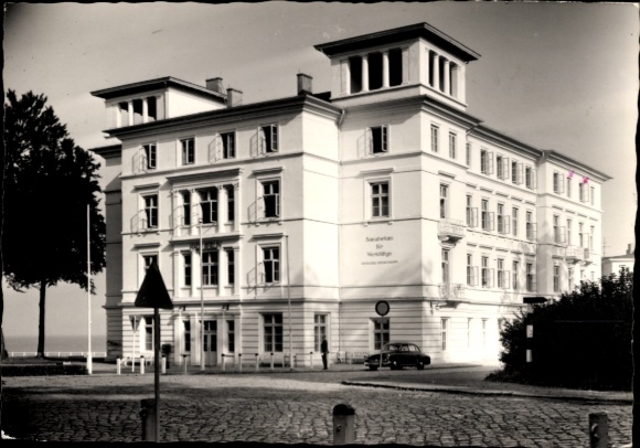 Postcard Seebad Heiligendamm Bad Doberan, historic building, sea view, park, black and white...