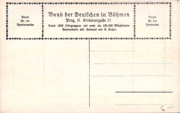 Artist Postcard Goethe, Faust, Now tell me..., Quote, League of Germans in Bohemia