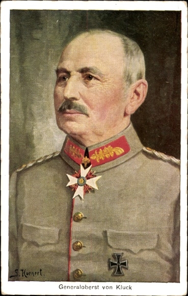 Artist Postcard Hornert, Colonel General Alexander von Kluck, Pour le Mérite Order, portrait
