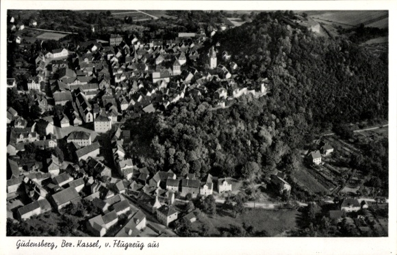 Postcard Gudensberg in Hesse, general view, from the plane