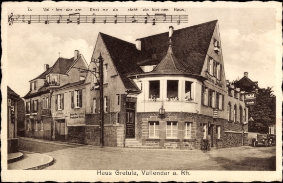 Song Postcard Vallendar Rhineland Palatinate, Gretula song, Hotel Gretula