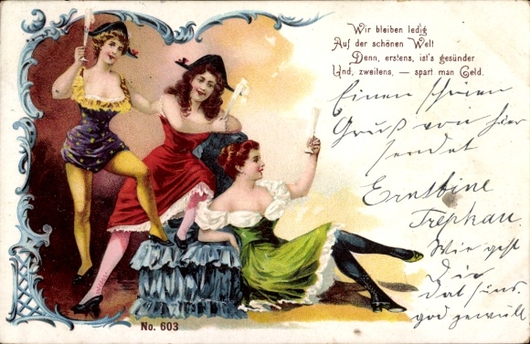 Chromo-Litho We ladies from the ballet only drink champagne, dancers