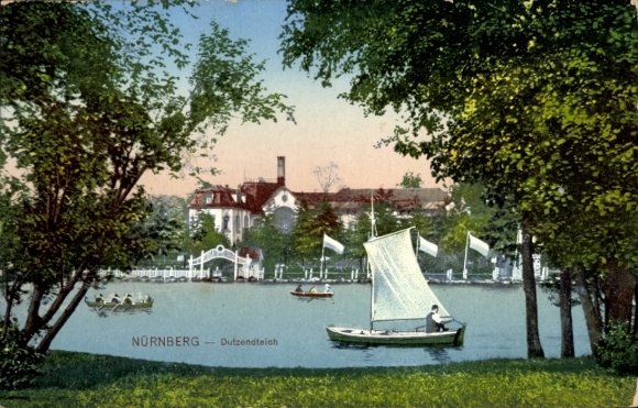 Postcard Nuremberg in Middle Franconia, Dutzendteich