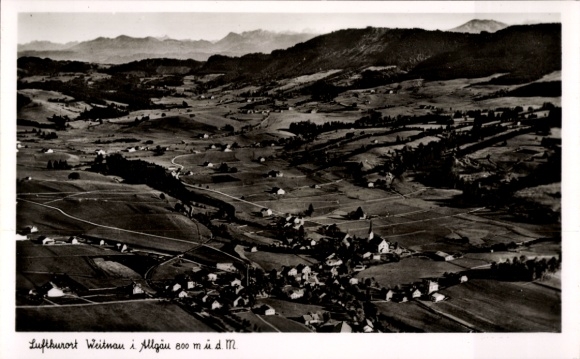Postcard Weitnau in the Oberallgäu Swabia, aerial photograph